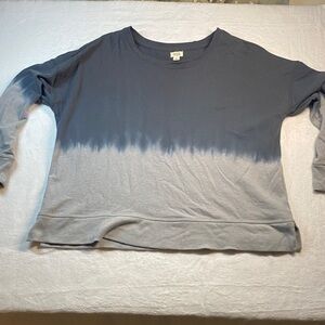 a.n.a Dip Dye Long Sleeve Top - Blue Ombre - XXL